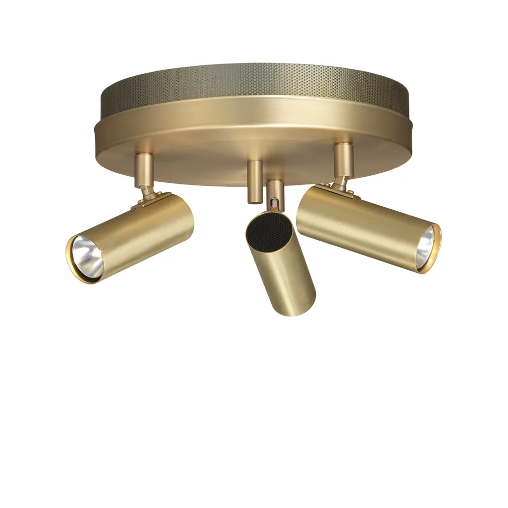 Puck ceiling 灯, Brass matte, 3-lamp Örsjö Belysning