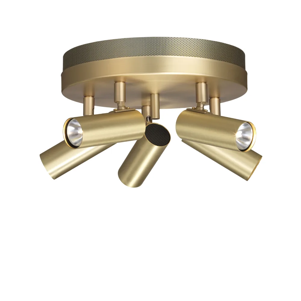 Puck ceiling 灯, Brass matte, 5-lamp Örsjö Belysning