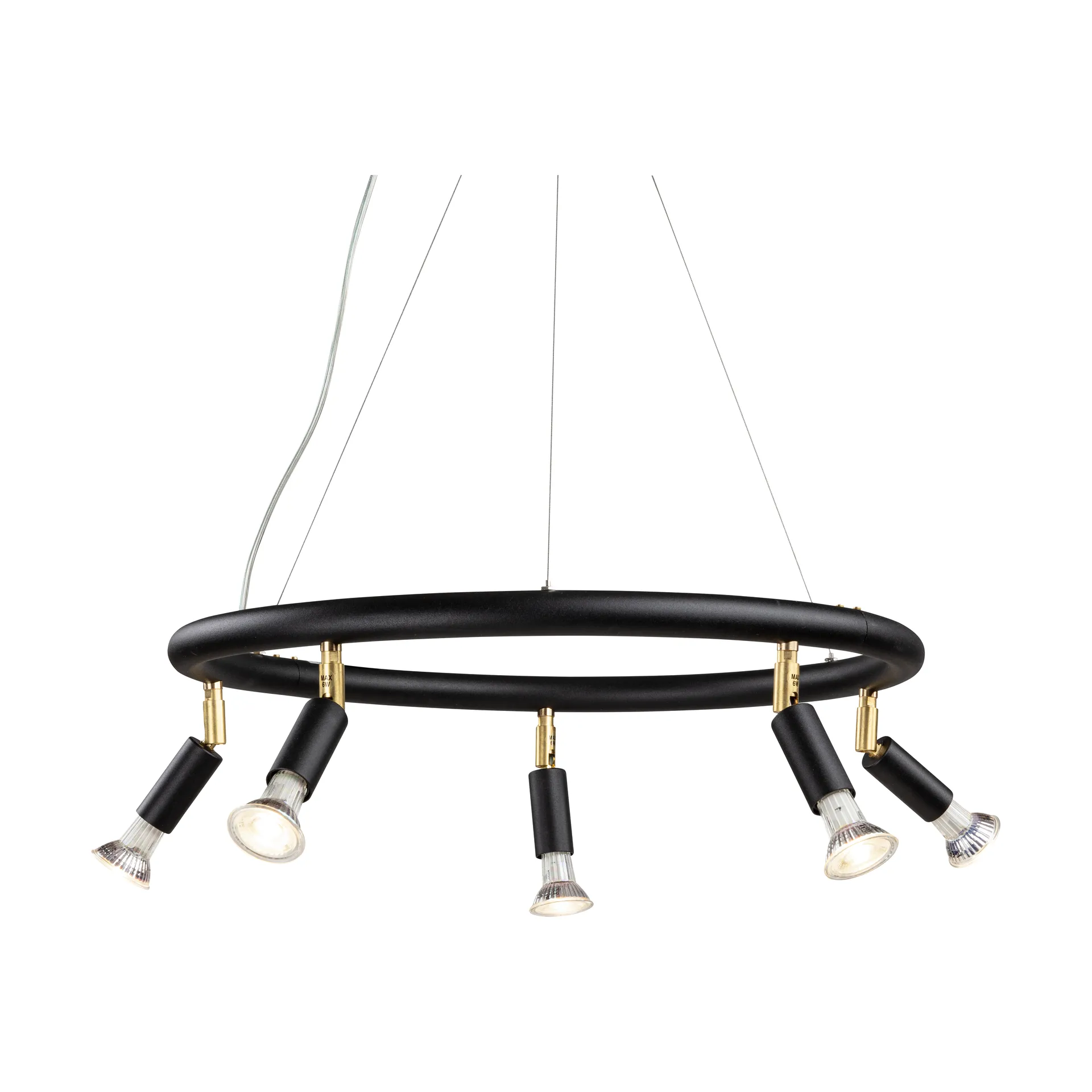 Star 圆形五头射灯组合直径60cm, 黑色_钢色 Örsjö Belysning
