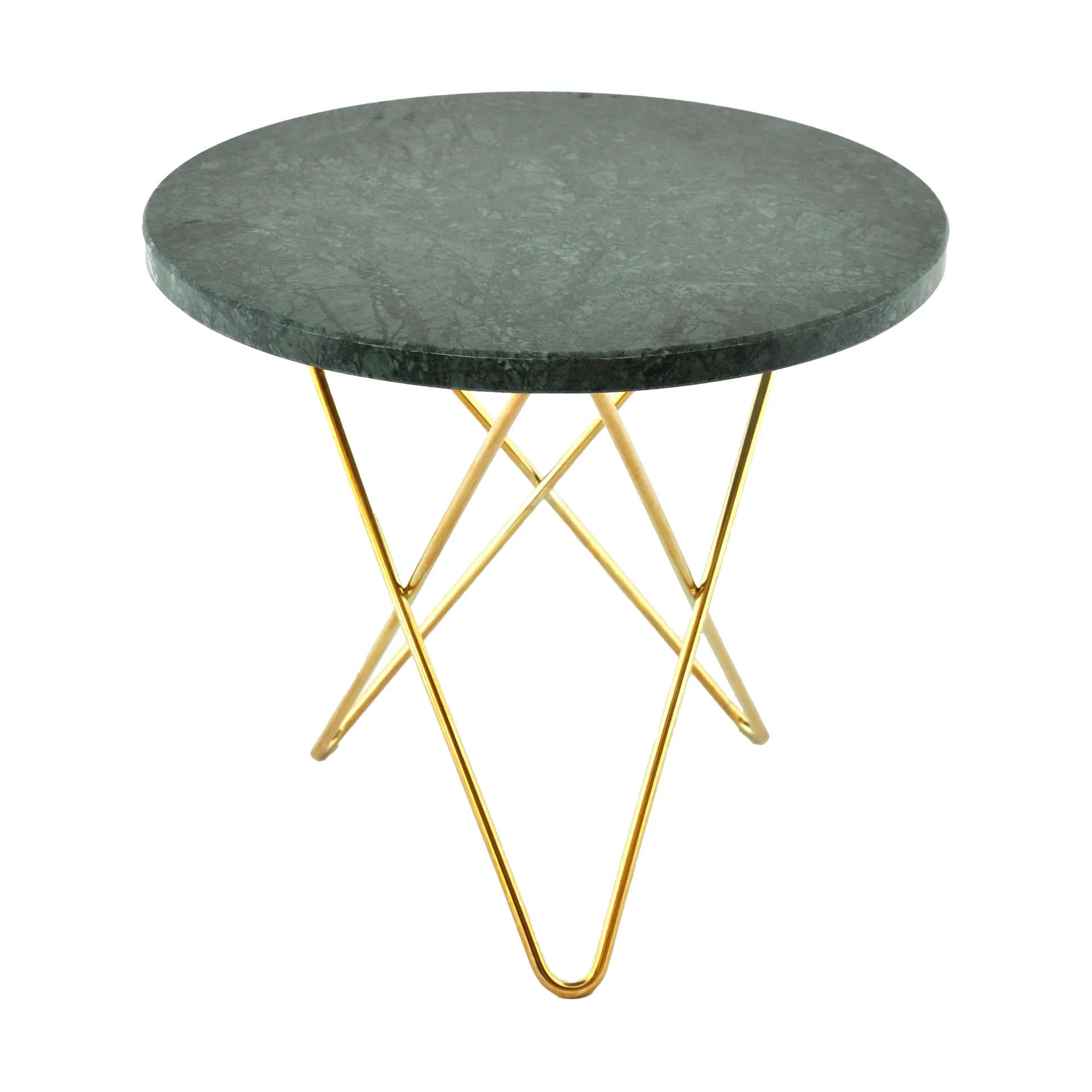 Mini O sideboard Ø40 H37, brass base, 绿色大理石纹 OX Denmarq