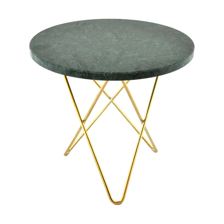 Mini O sideboard Ø40 H37, brass base - 绿色大理石纹 - OX Denmarq