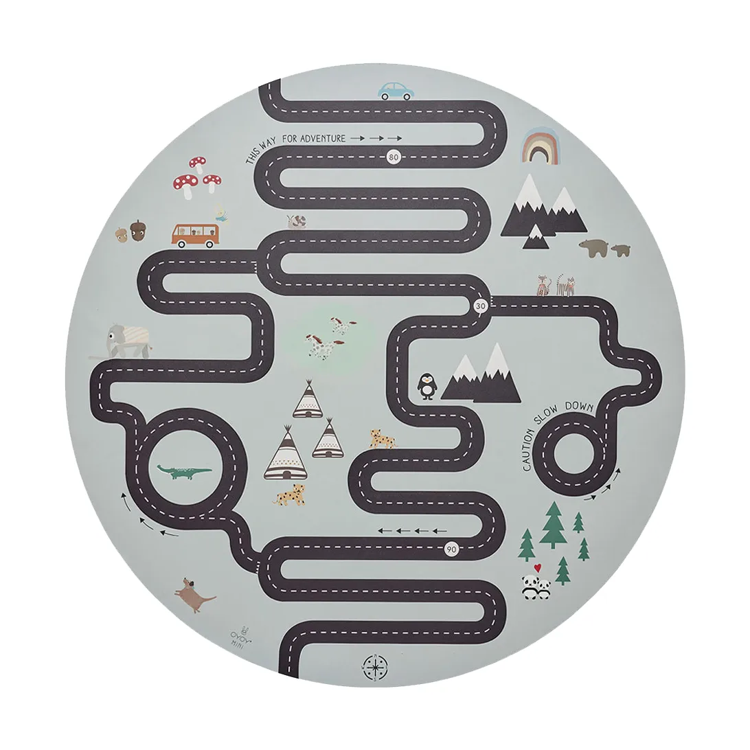 探险地图 儿童地毯 112x112cm, Multi OYOY