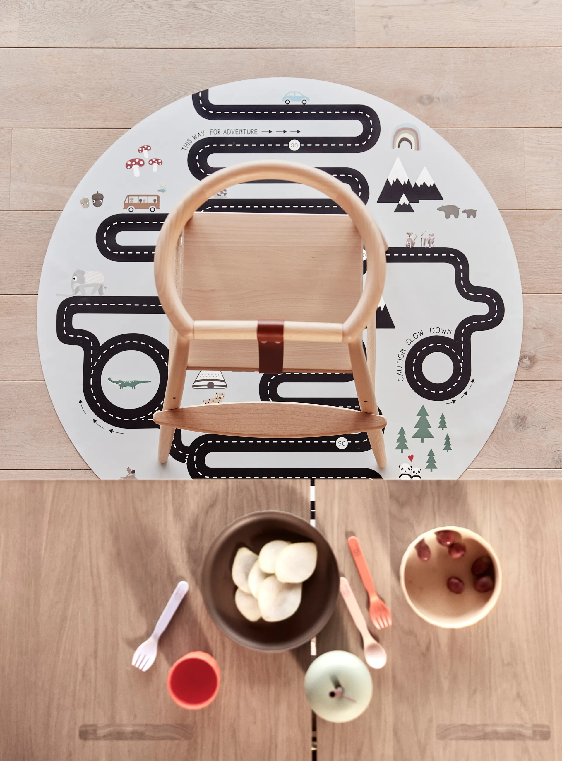 探险地图 儿童地毯 112x112cm, Multi OYOY