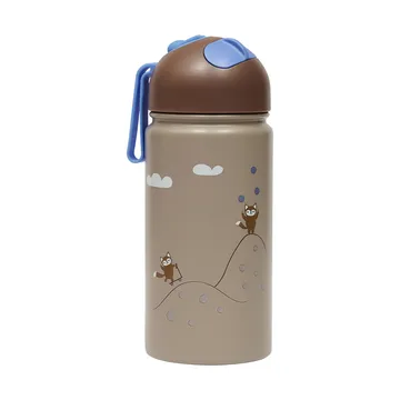 森林好友保温瓶 360ml - 蓝色 - OYOY