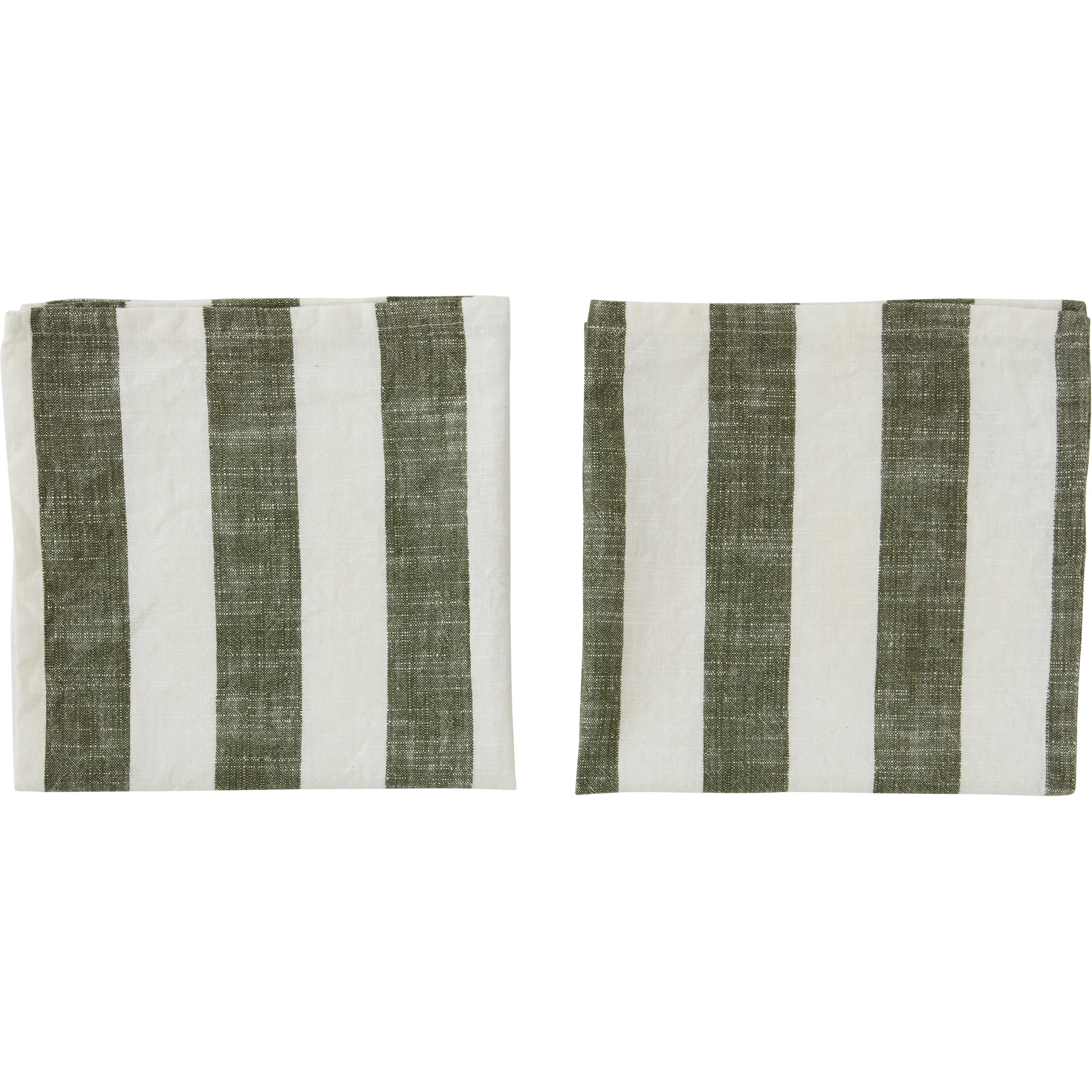 条纹图案餐巾45x45cm2件装, 橄榄绿 OYOY