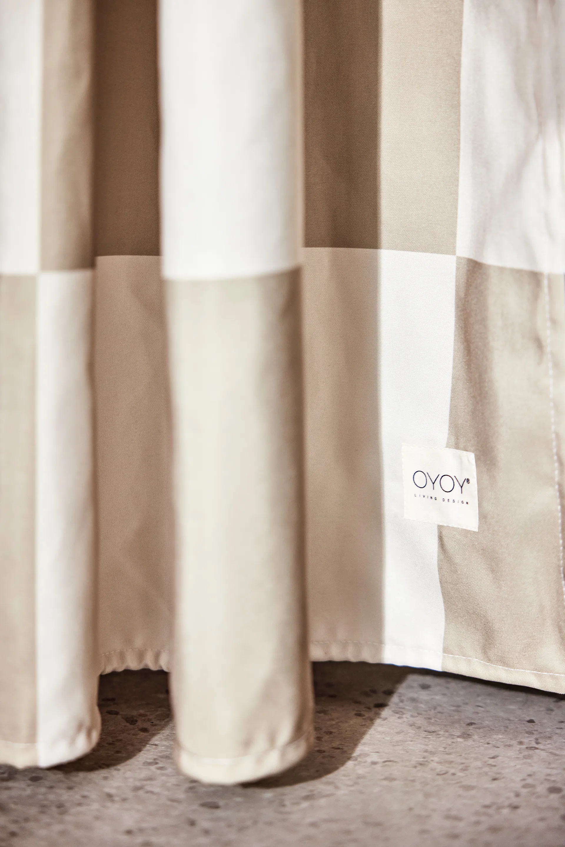 Chess shower 窗帘 180x180 cm, Clay-米白色 OYOY