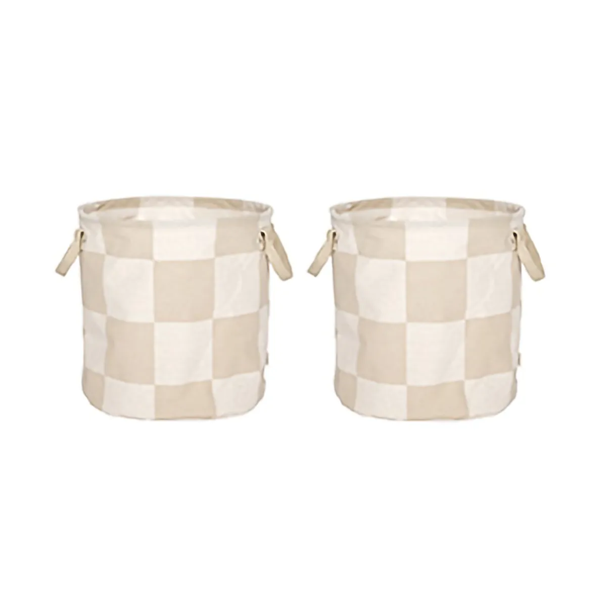 Chess 中号收纳篮两件装, 陶土米白色 OYOY