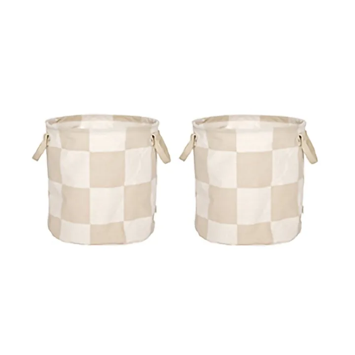 Chess 中号收纳篮两件装 - 陶土米白色 - OYOY