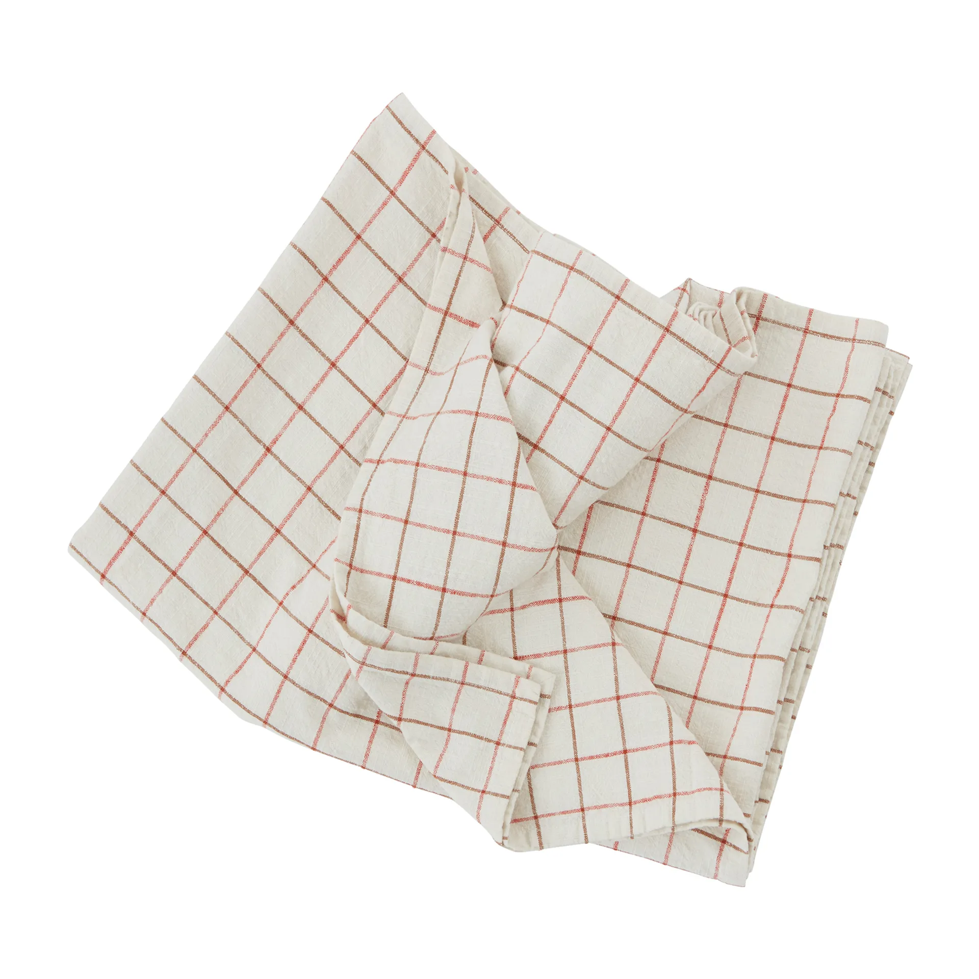 Grid table cloth 140x260 cm, Off 白色-红色 OYOY