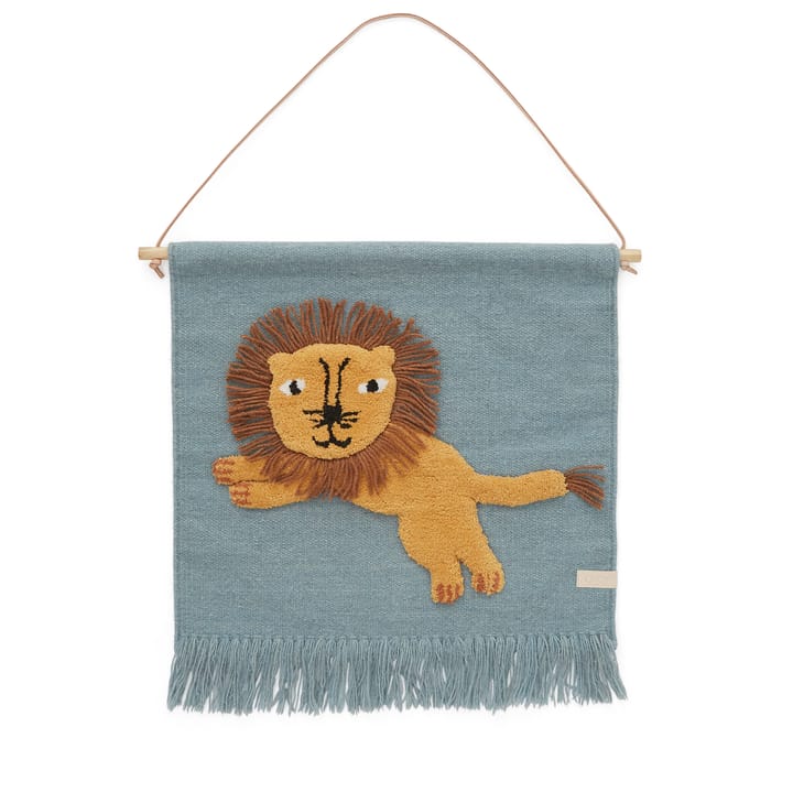 Jumping Lion wall decoration 52x55 cm - 蓝色 - OYOY