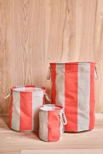 Kara 储物篮 小 Ø18x22 cm 两件套装 - Cherry 红色 - OYOY