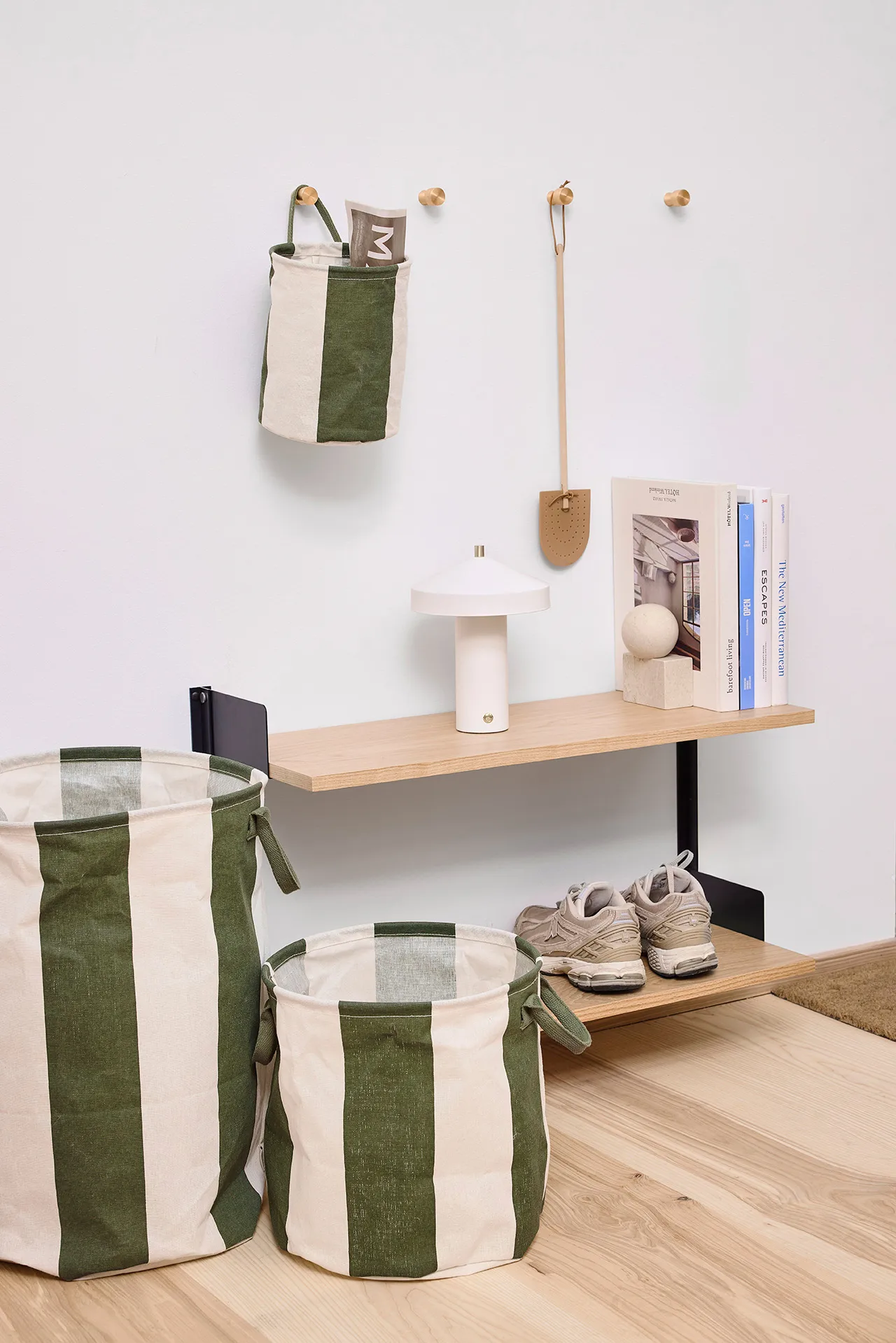 Kara 储物篮 小 Ø18x22 cm 两件套装, 深绿 OYOY