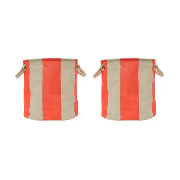 Kara 储物篮 中 Ø32x32 cm 两件套装 - Cherry 红色 - OYOY