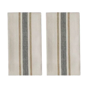 Linu 厨房巾 两件套装 - 黑色 - OYOY