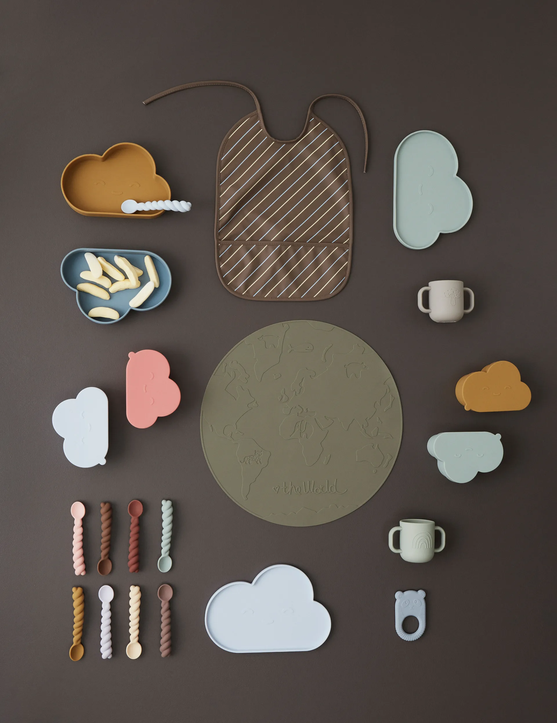 Mellow 勺子 三件套装, Dusty 蓝色-灰褐色（Taupe）-pale 薄荷色 OYOY