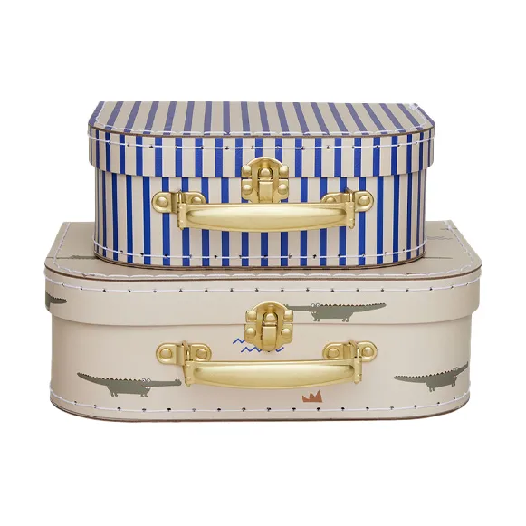 Mini crocodile & stripes suitcase 套装, 米色 OYOY