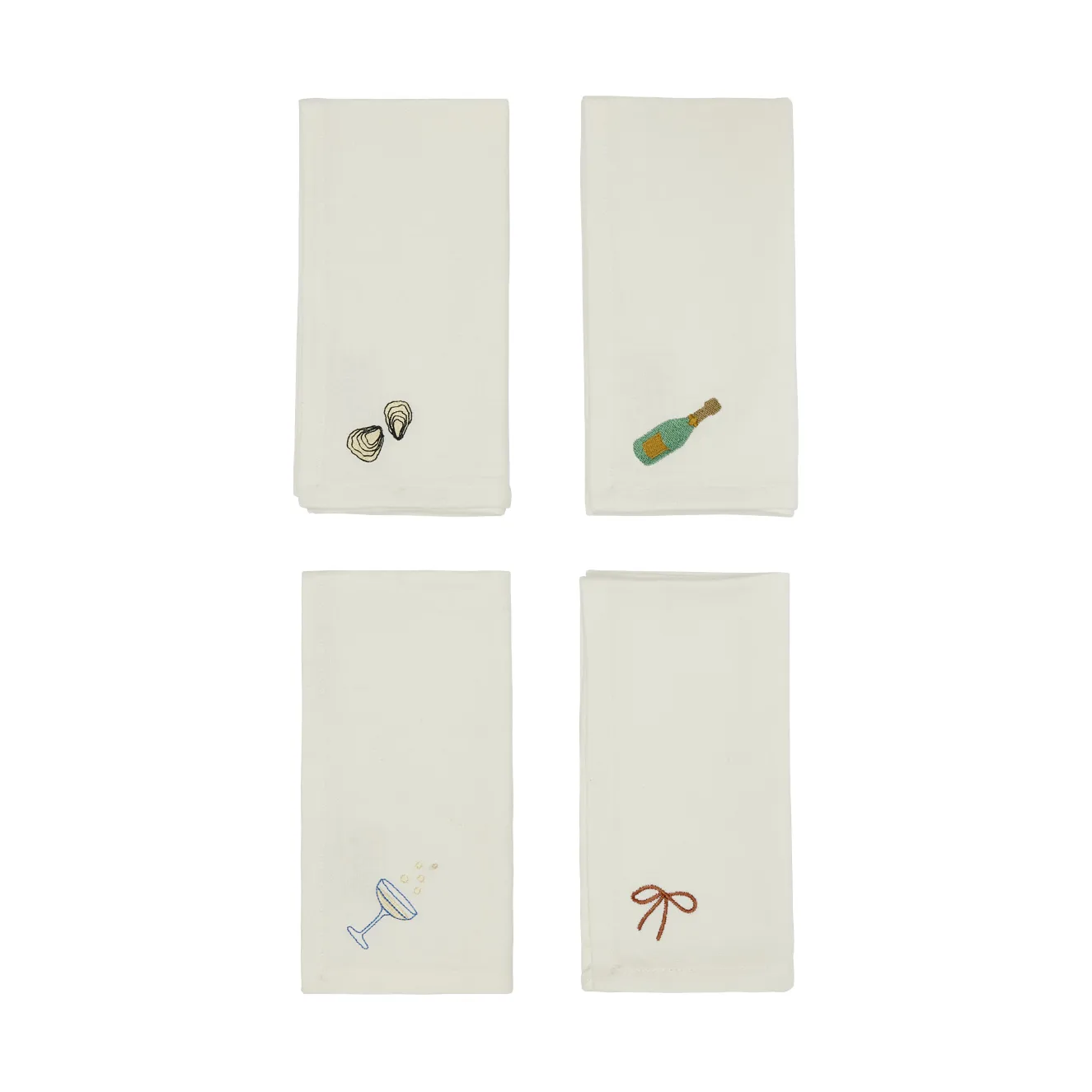 New Year cotton 餐巾纸 45x45 cm 四件套装, 米白色 OYOY