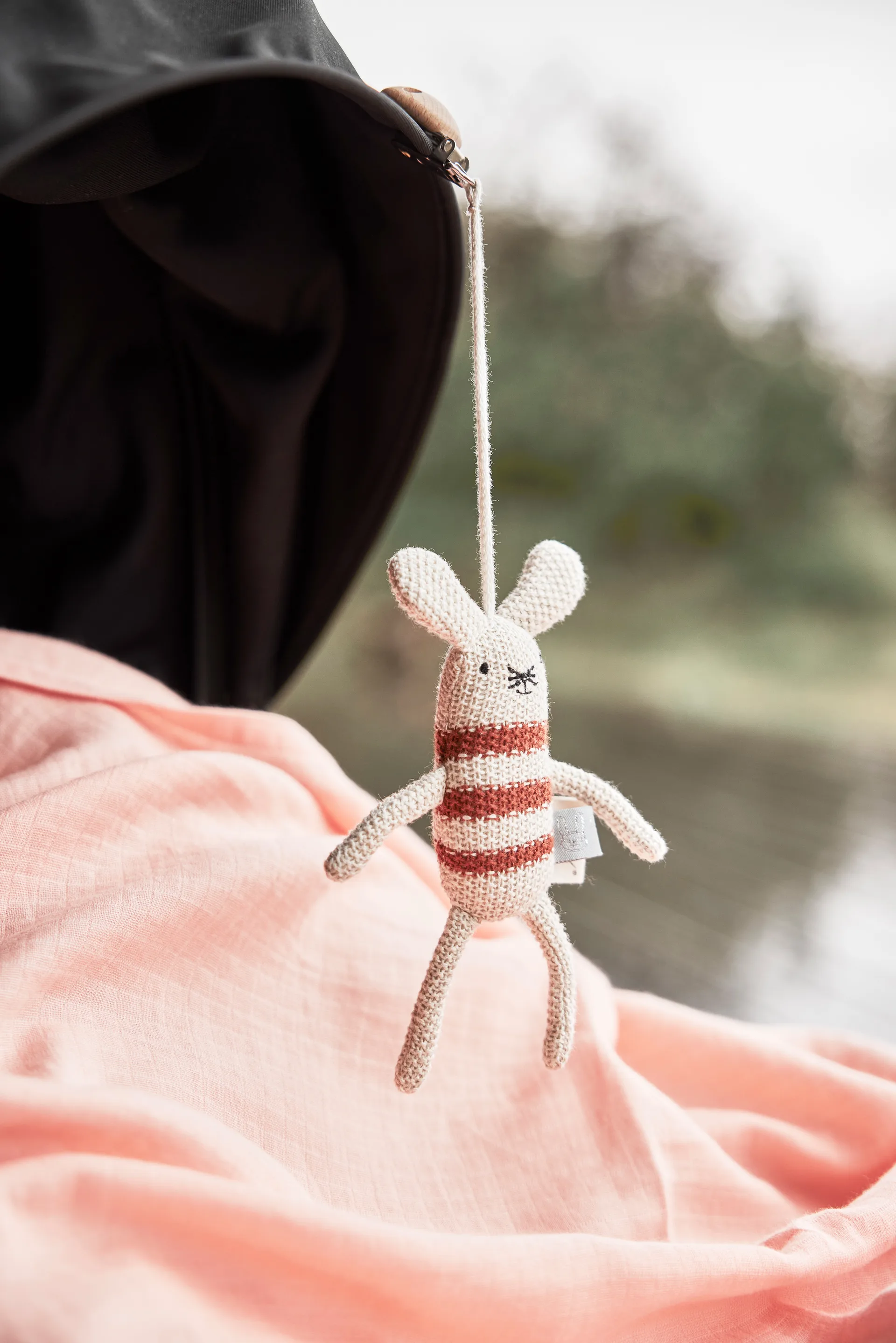 Panda 儿童毯 两件套装, 卡其色-玫瑰色 OYOY