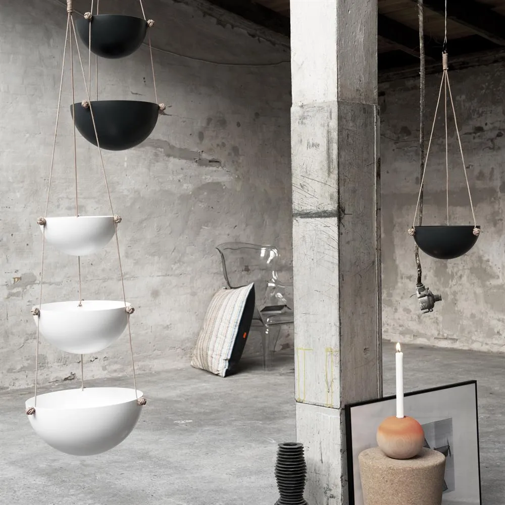 Pif paf puf hanging pots dark grey, 2 levels OYOY