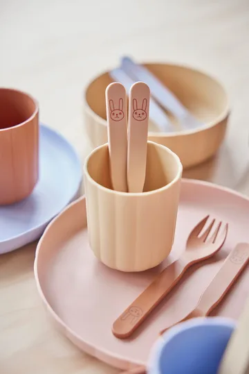 Pullo儿童餐具套装 - 杏色 - OYOY
