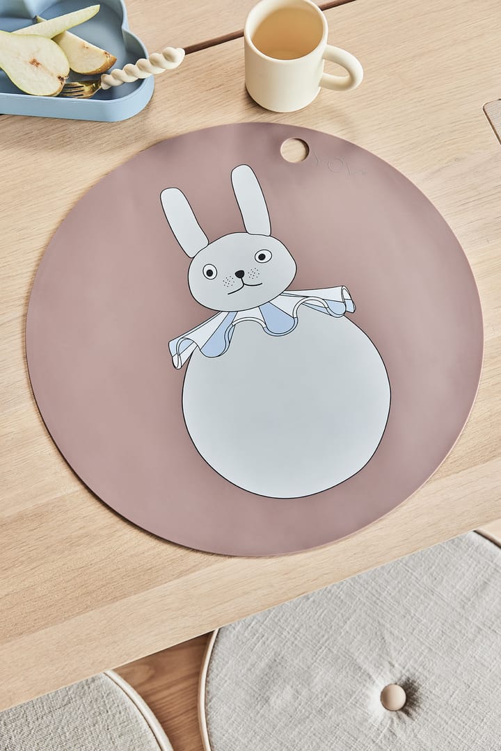 Rabbit Pompom 餐垫 Ø39 cm, Clay OYOY