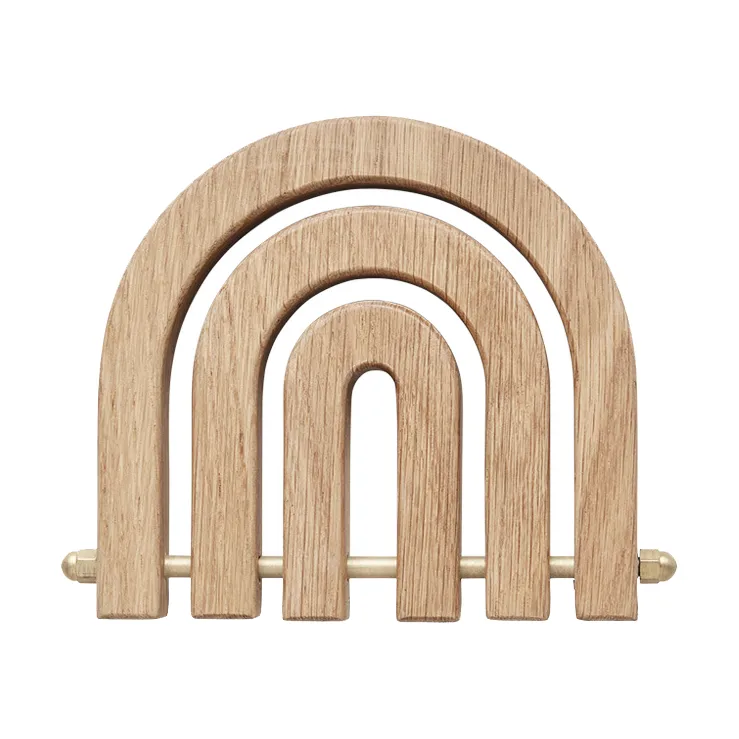 Rainbow wooden trivet, Nature OYOY