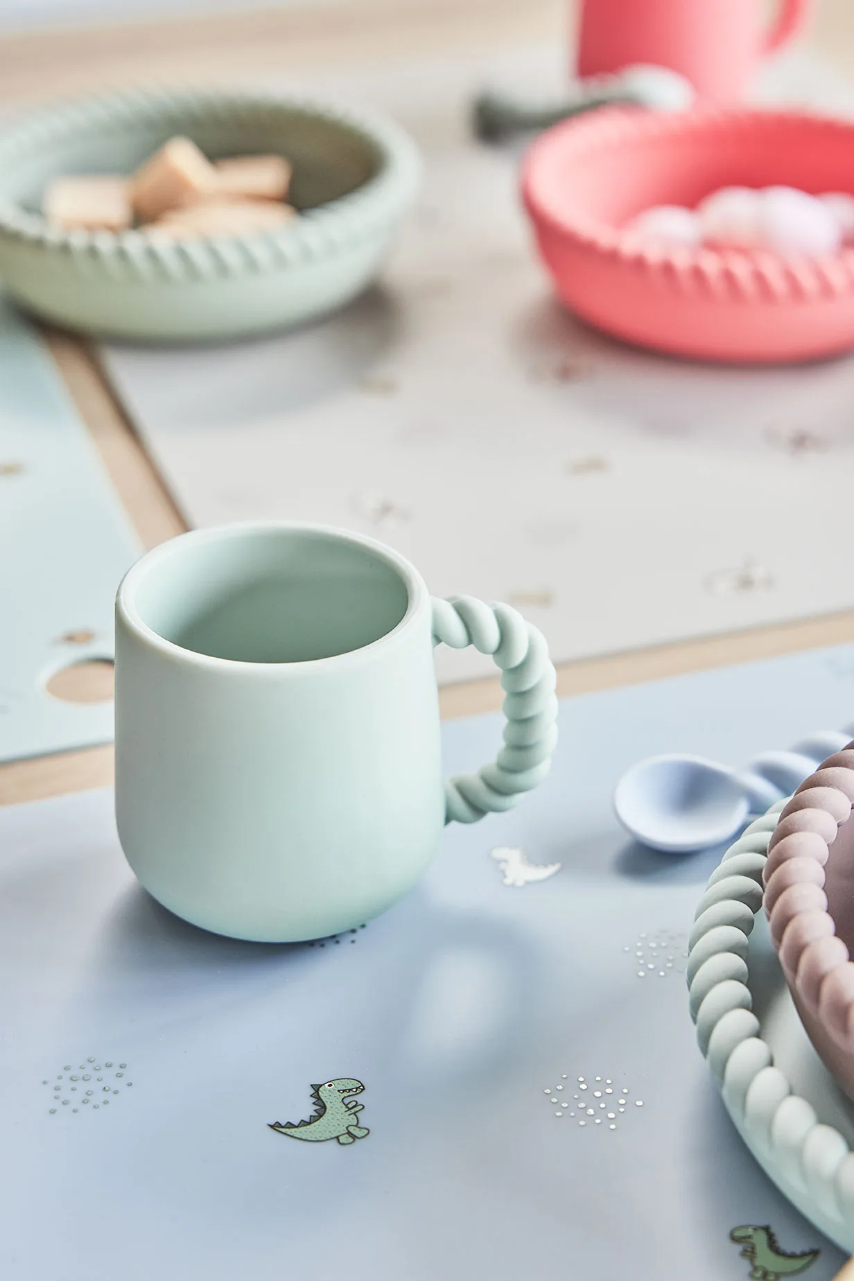 Theo Dino 餐垫 34x45 cm, Pale blue OYOY