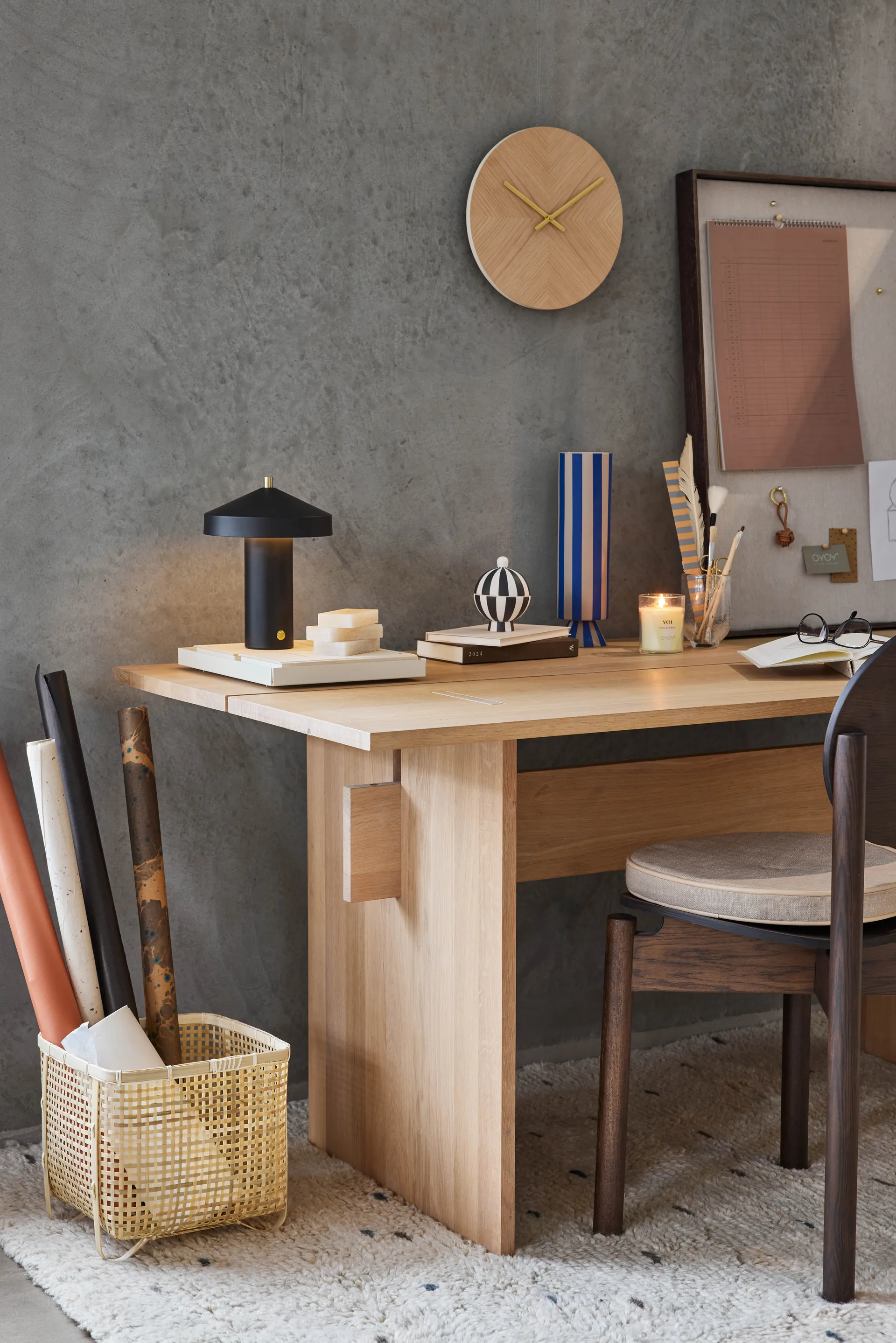 Tokei wall clock Ø29 cm, Nature OYOY