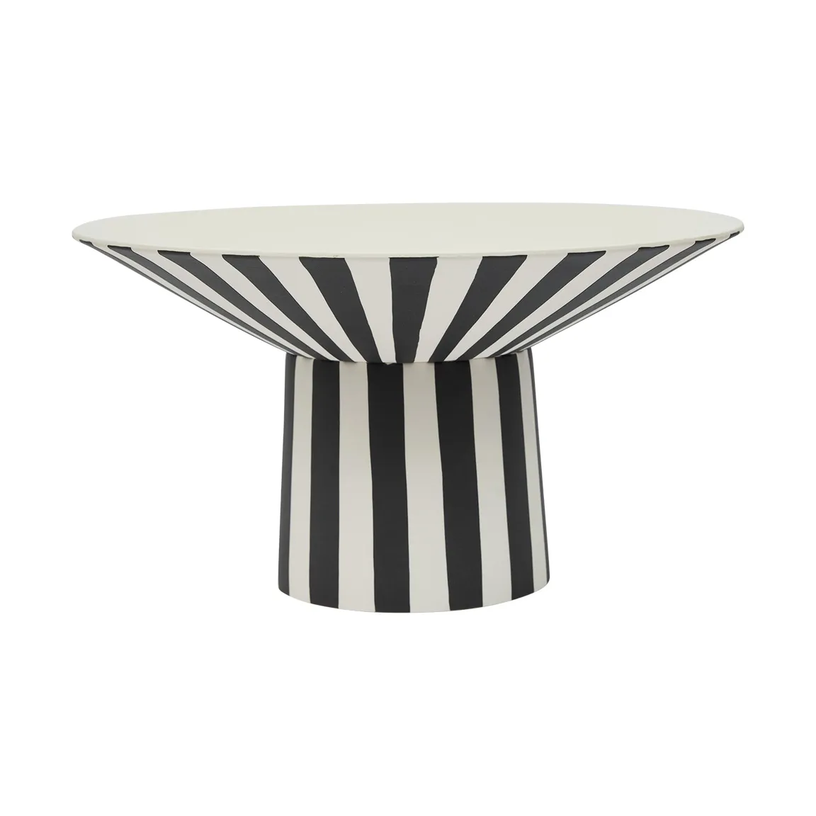 Toppu centerpiece high Ø30x17 cm, 白色-黑色 OYOY