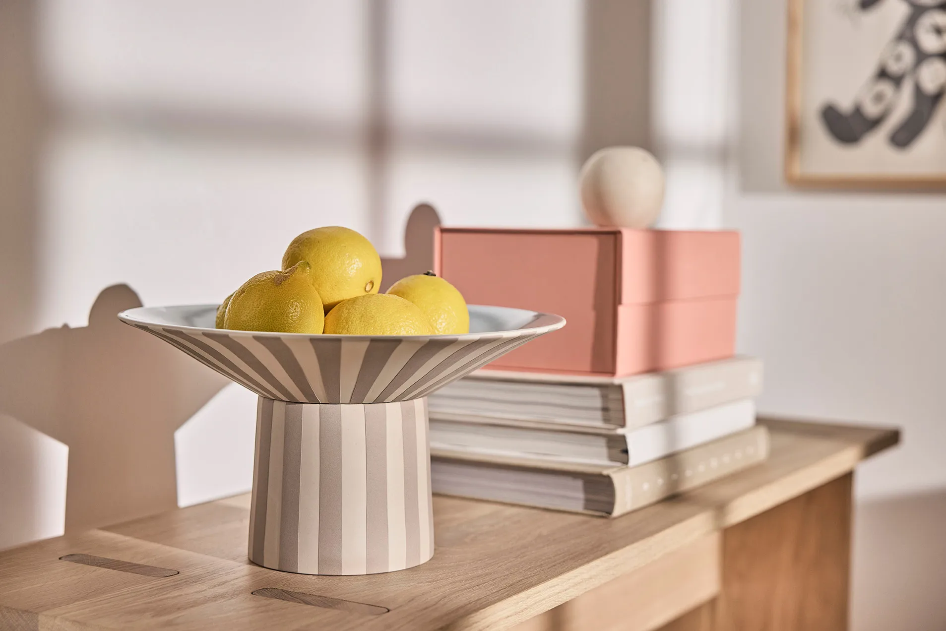 Toppu centerpiece high Ø30x17 cm, Clay-Ice 蓝色 OYOY