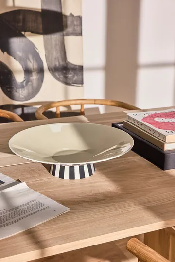 Toppu centerpiece low Ø39x10,5 cm - Vanilla-黑色-白色 - OYOY