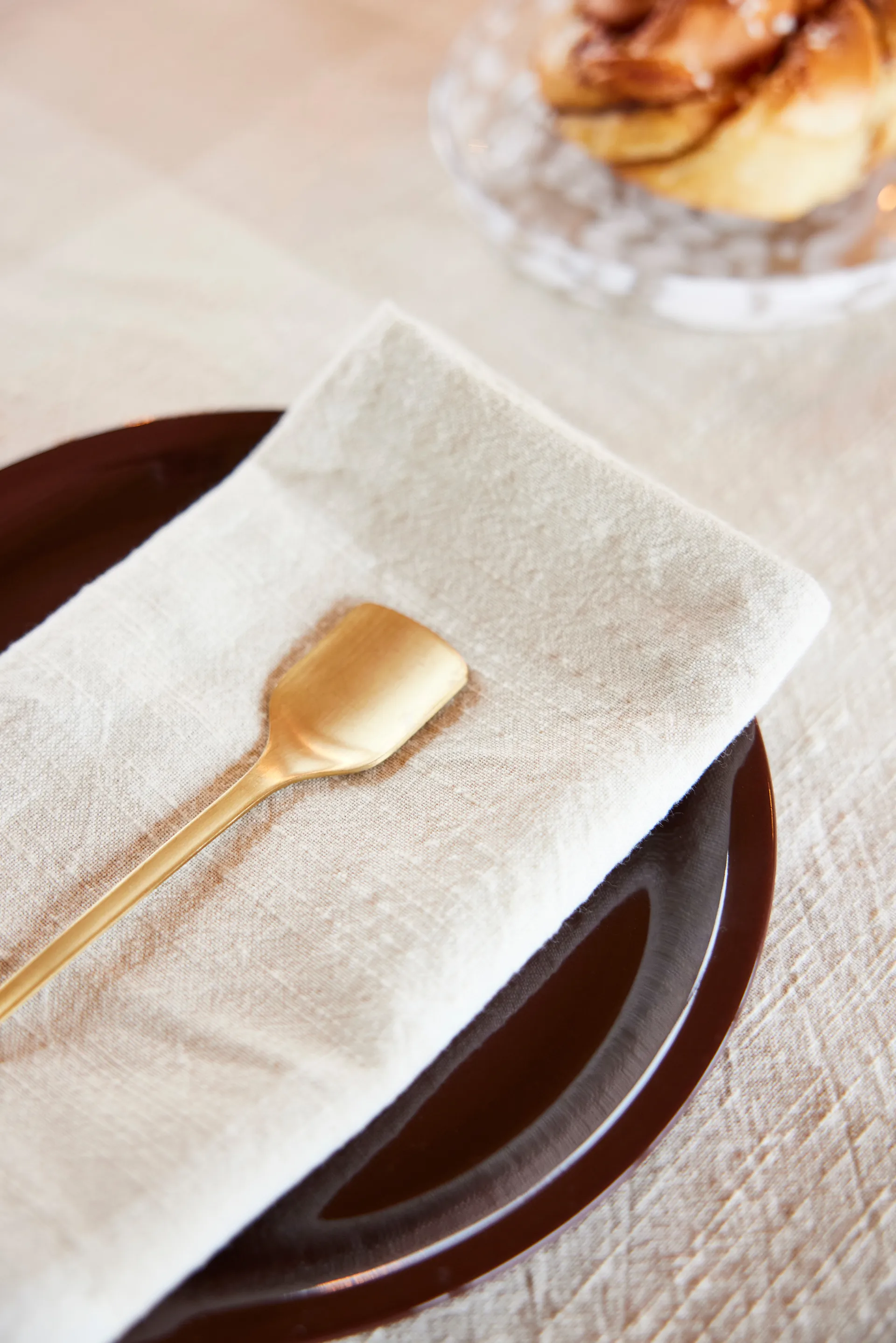 棋盘格纹 餐巾布 两件套装, 浅土色 OYOY