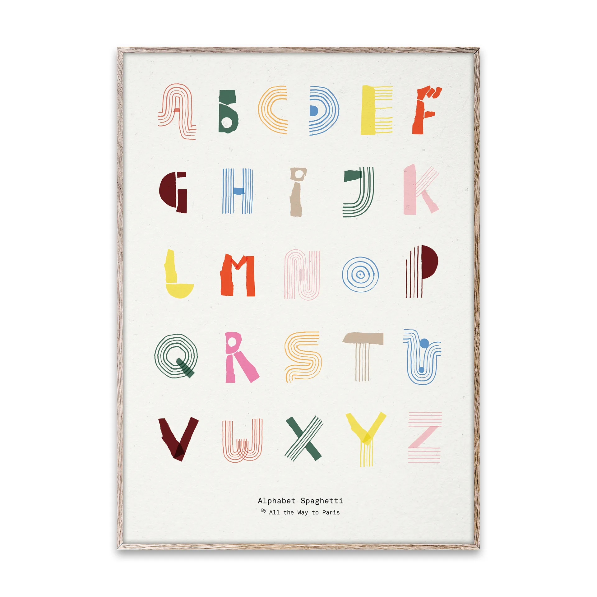 Alphabet Spaghetti ENG Multi-colour 海报, 50x70cm Paper Collective