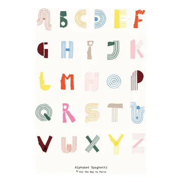 Alphabet Spaghetti ENG Multi-colour 海报 - 50x70cm - Paper Collective