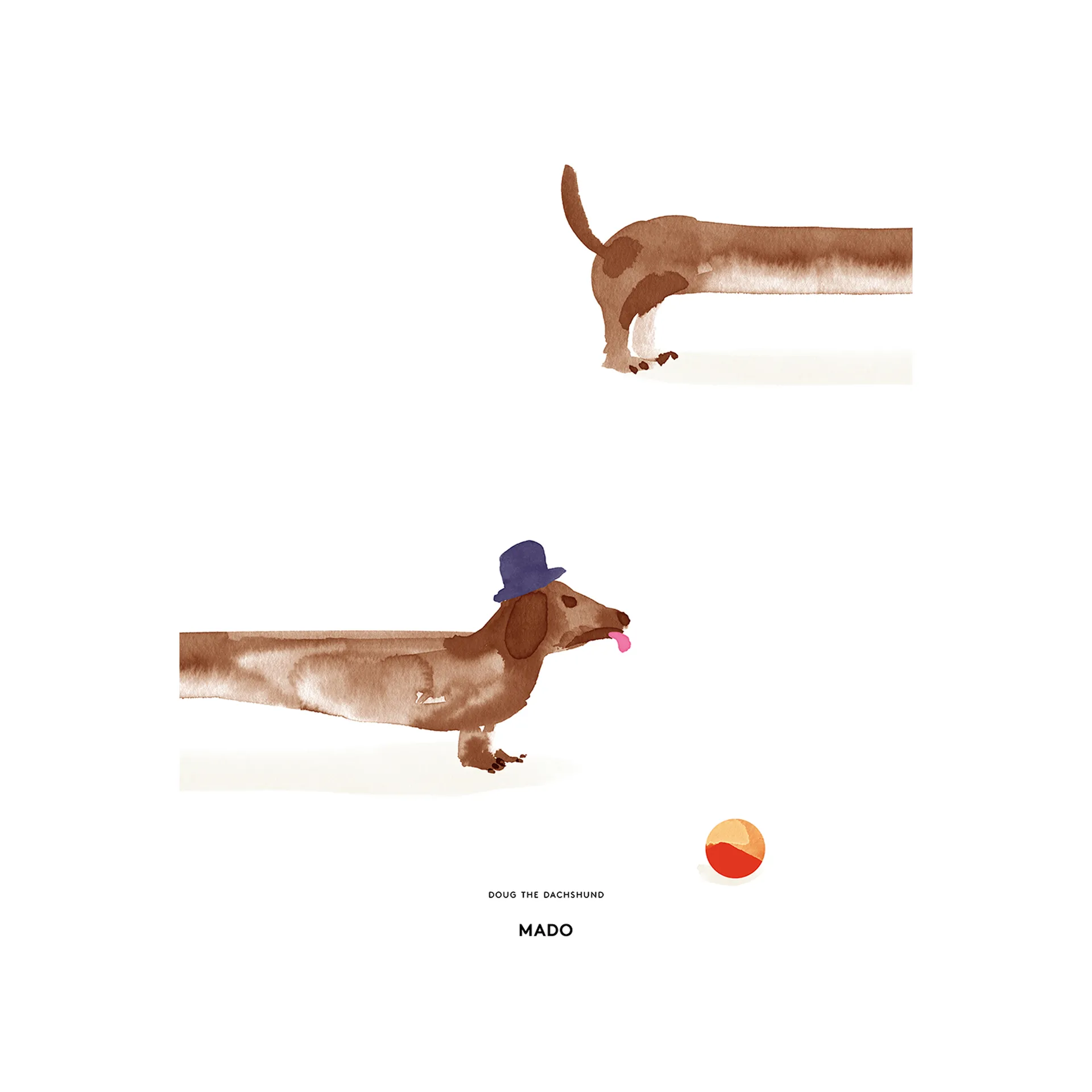 Doug the Dachshund 海报, 50x70cm Paper Collective