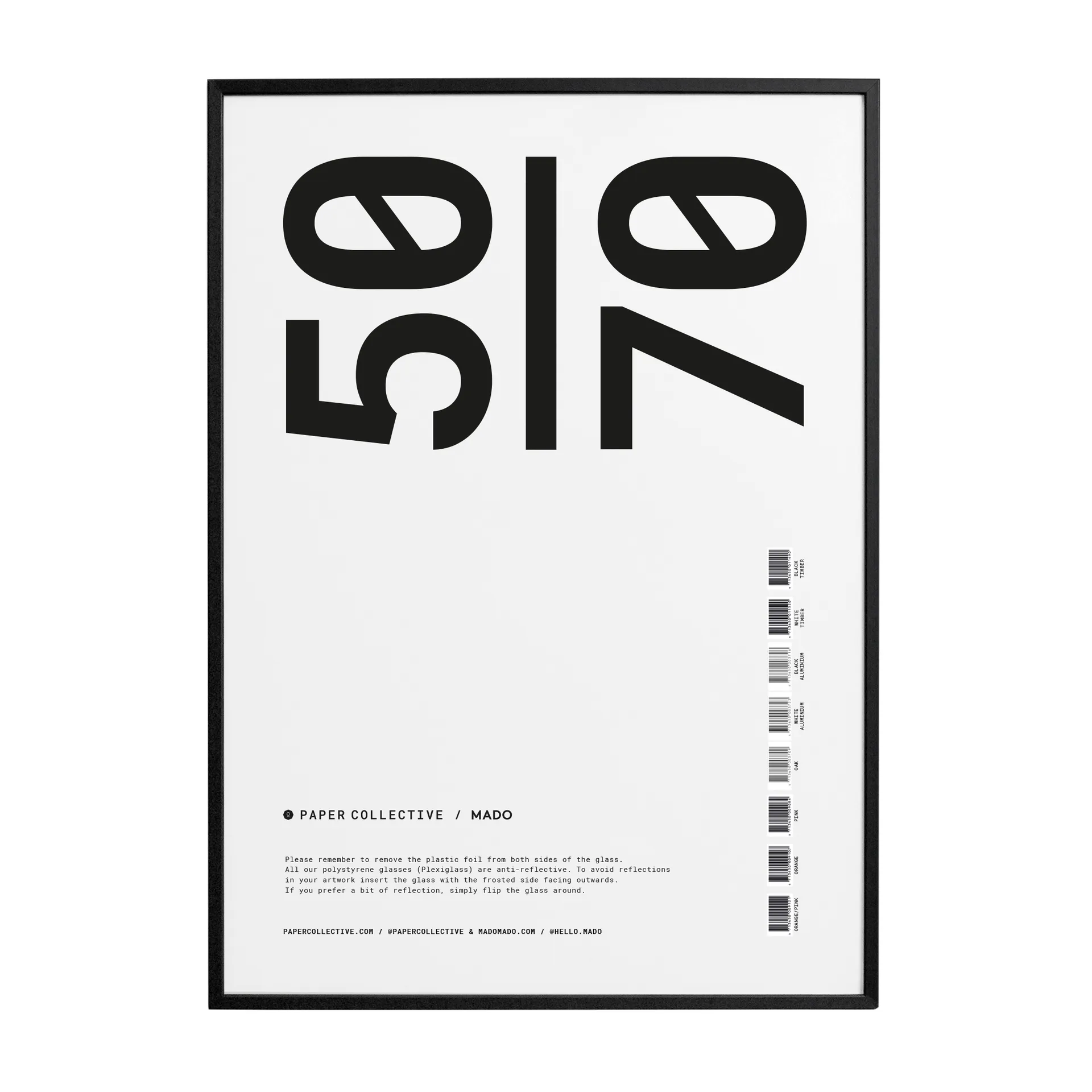 Paper Collective frame plexiglass-black, 50x70cm Paper Collective