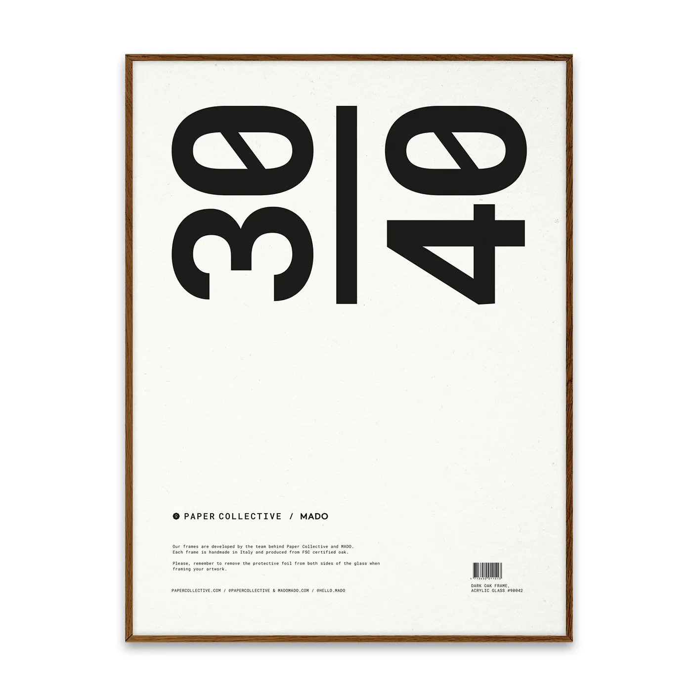 Paper Collective frame plexiglass-dark oak, 30x40cm Paper Collective
