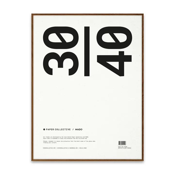 Paper Collective frame plexiglass-dark oak - 30x40cm - Paper Collective