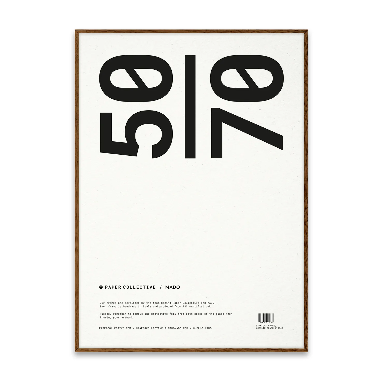 Paper Collective frame plexiglass-dark oak, 50x70cm Paper Collective