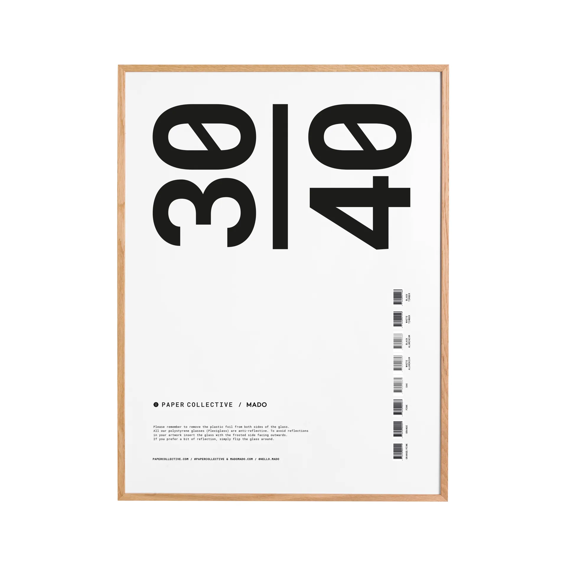 Paper Collective 框架 plexiglass-oak, 30x40cm Paper Collective