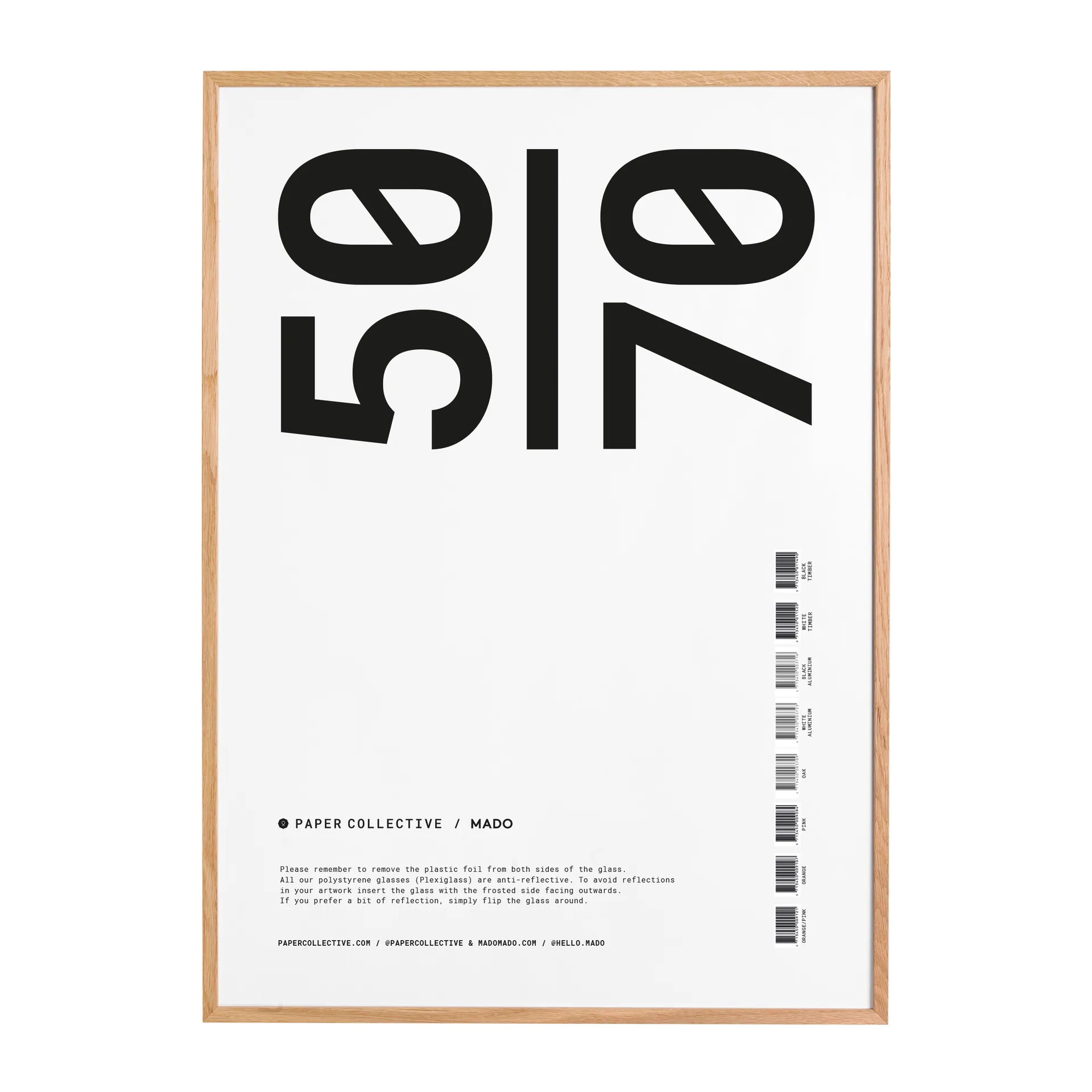 Paper Collective 框架 plexiglass-oak, 50x70cm Paper Collective