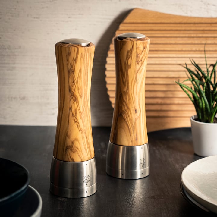 Madras胡椒研磨器 21 cm, olive wood-不锈钢 Peugeot