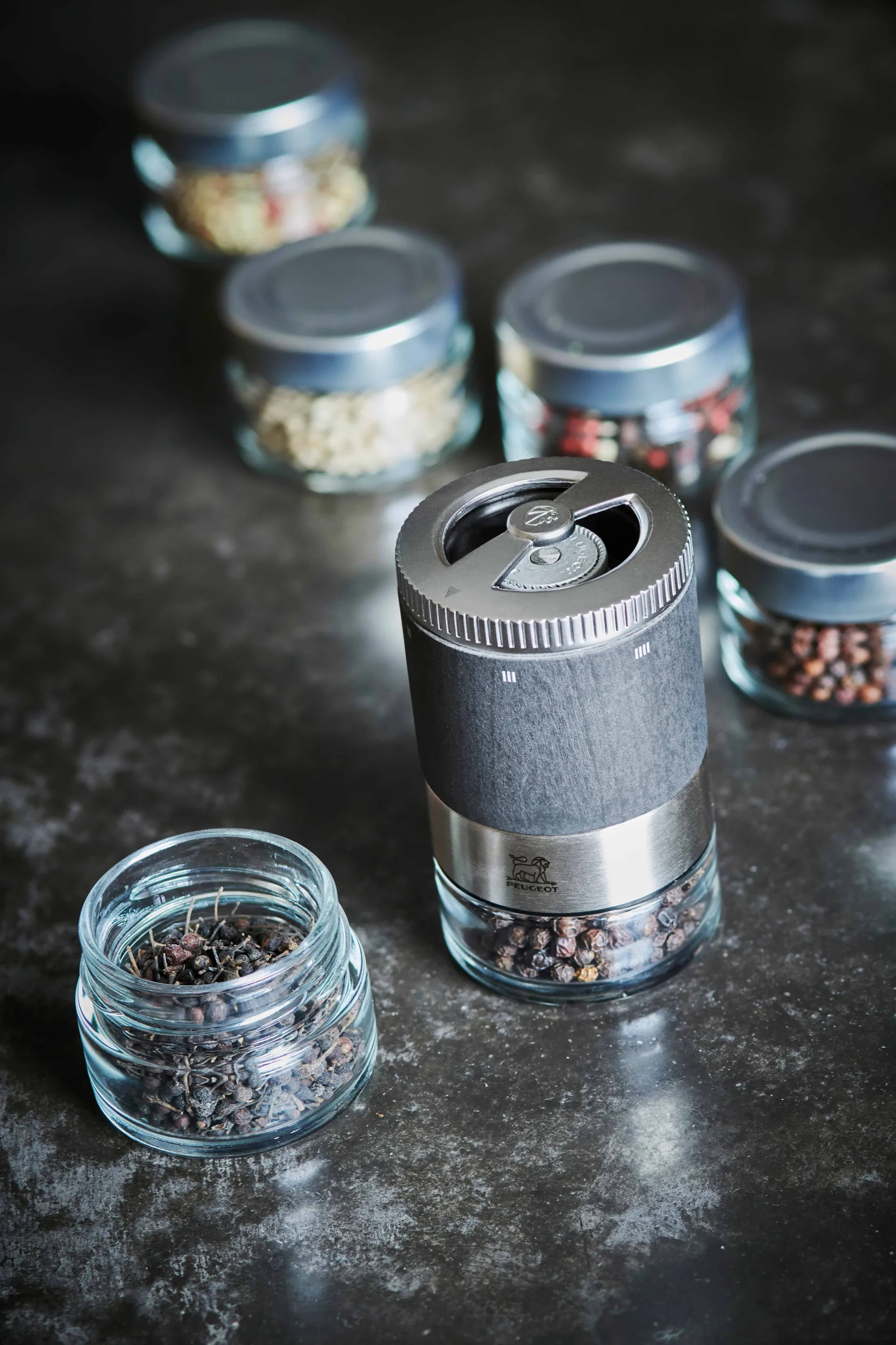 Maestro 胡椒研磨器 11 cm + 3 types of peppar, Graphite Peugeot