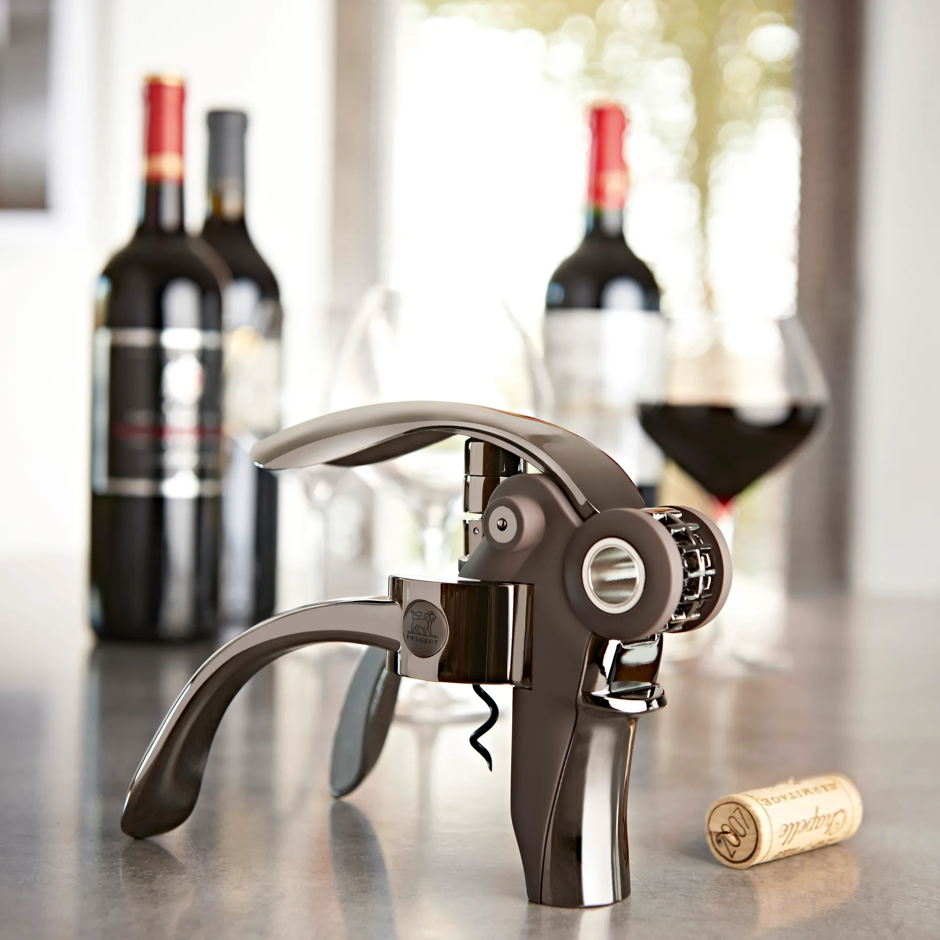 Peugeot Baltaz corkscrew opener, 黑色 Peugeot