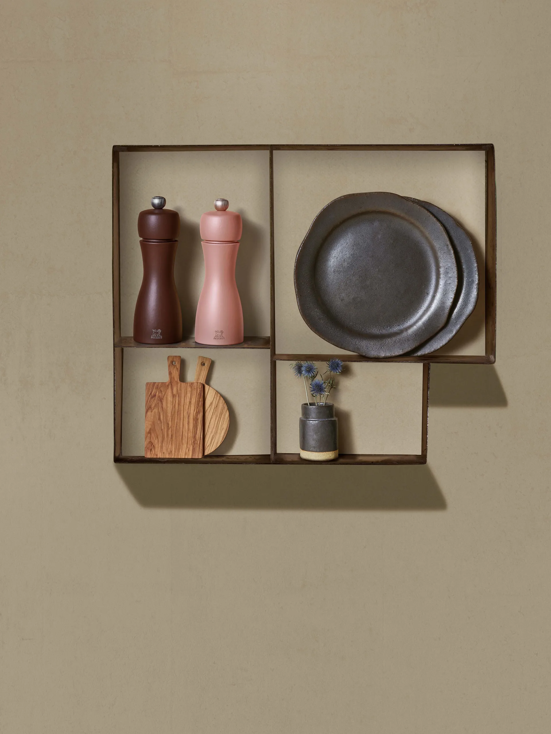 Tahiti set Earth salt- and 胡椒研磨器 15 cm, Cacao & nuts Peugeot