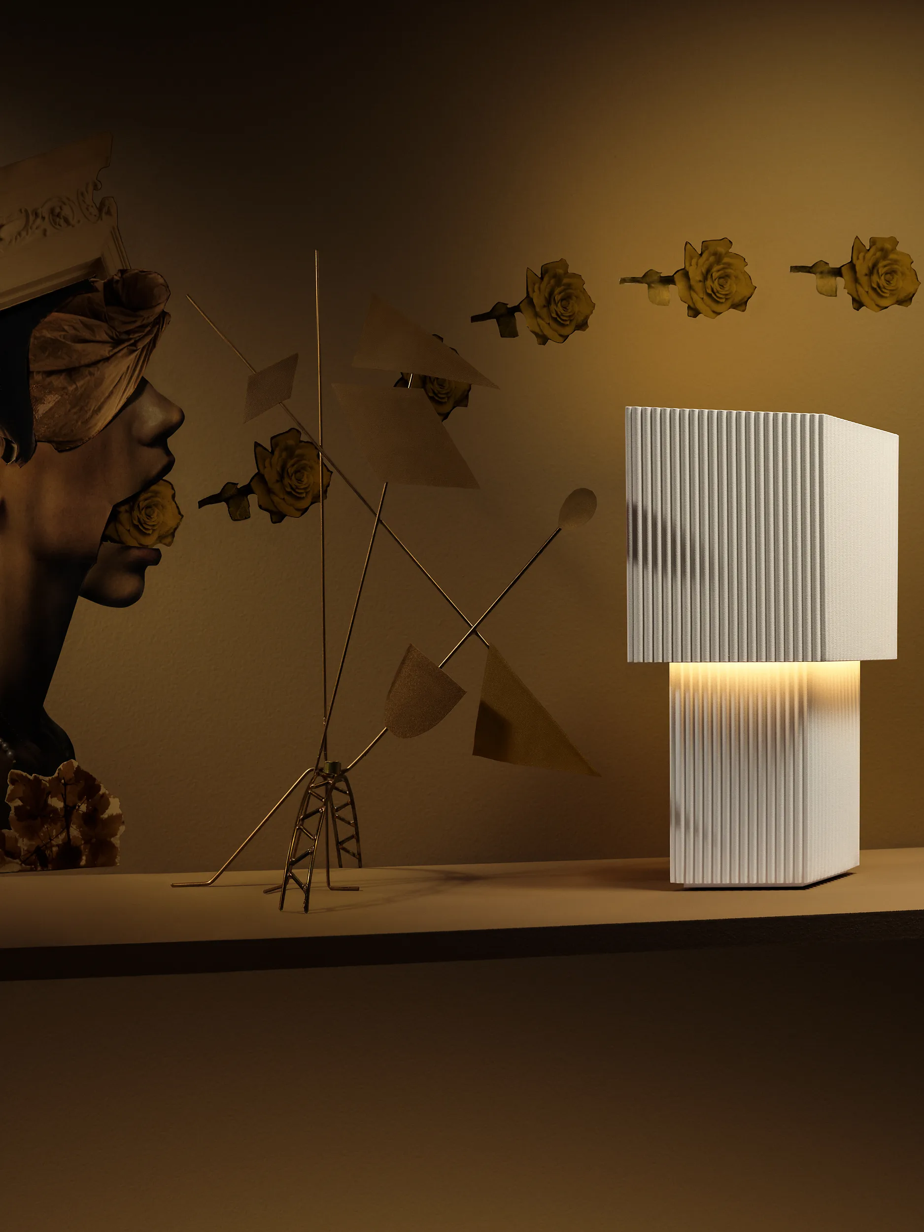 Romb Mini 便携台灯 19 cm, Cotton Pholc