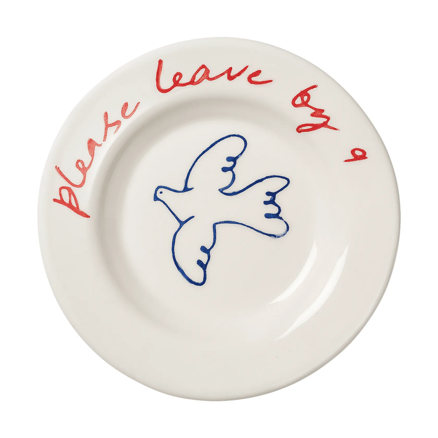 精美小鸟图案小食盘, 蓝色_15cm Pick a Poppy
