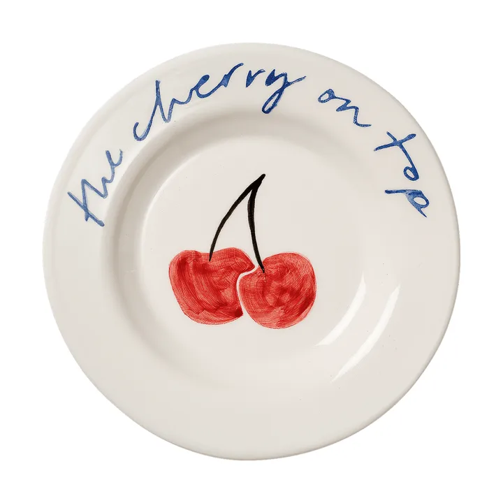 精美樱桃图案小食盘 - 红色_15cm - Pick a Poppy