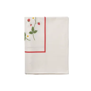 野草莓图案纯棉桌布 - 红色_250x150cm - Pick a Poppy