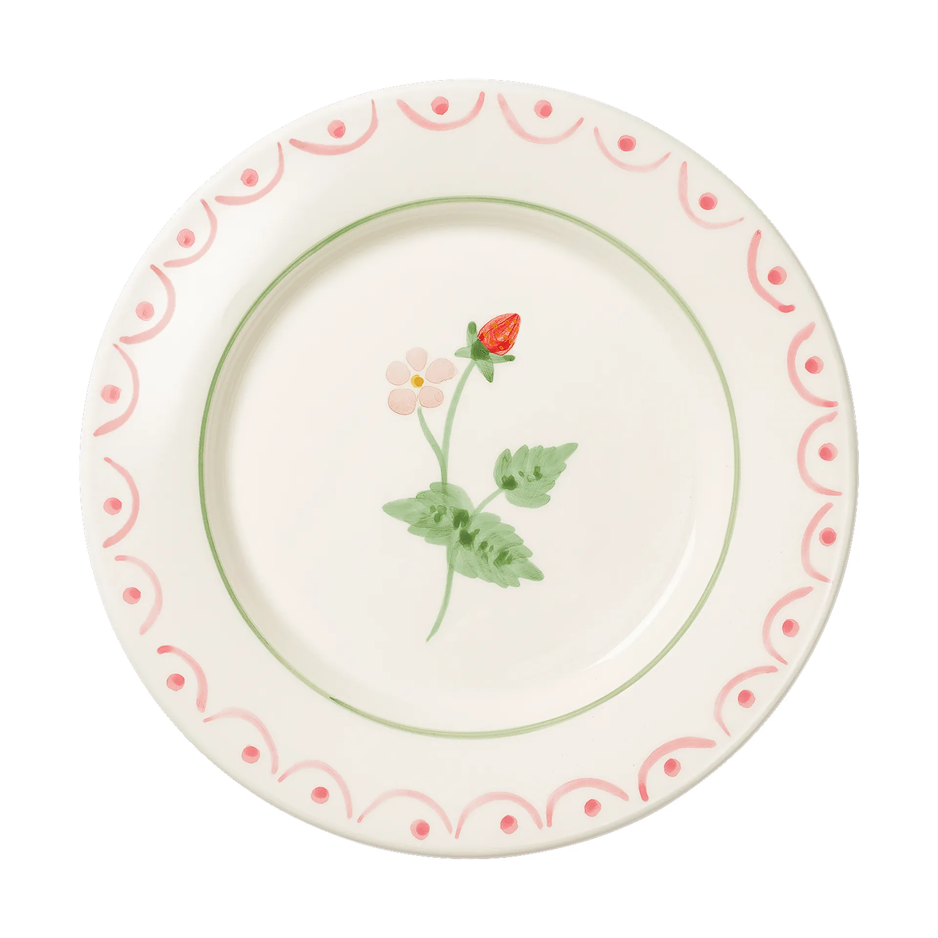 Cottage Flower野草莓图案沙拉盘, 红色_22cm Pick a Poppy